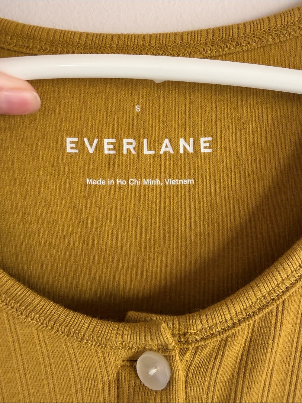 Everlane Ribbed Button-Front Tank Top - Mustard Yellow - Picture 4 of 4